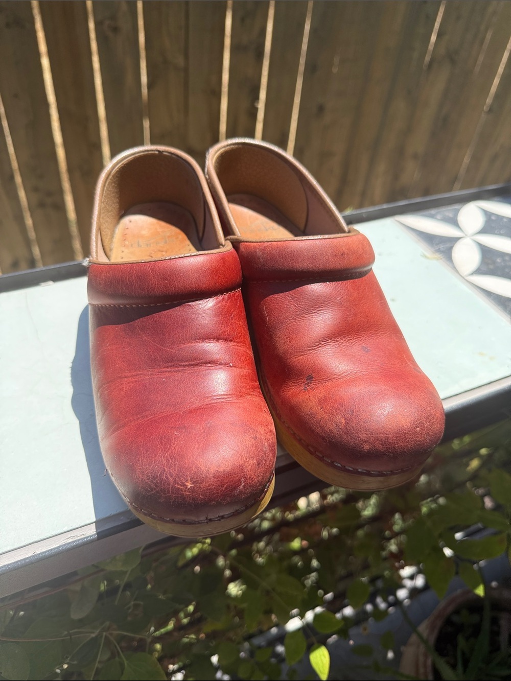 Dansko Red Leather Clogs